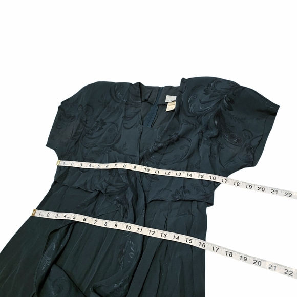 Scarlett Hunter Green Jumpsuit Overlay Front Wide Leg Evening 11-12 - Picture 9 of 10